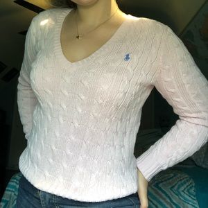 Pink Polo Ralph Lauren Cable knit sweater